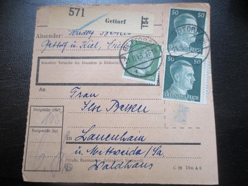 1831 paketkarte aus - #1831, gettorf