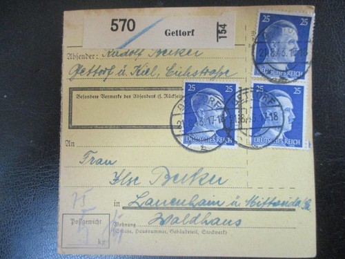Paketkarte 792 mef aus - 792,