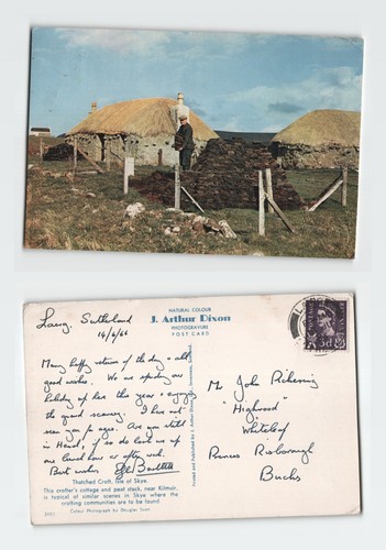 Vintage postkarte reetdach - vintage,